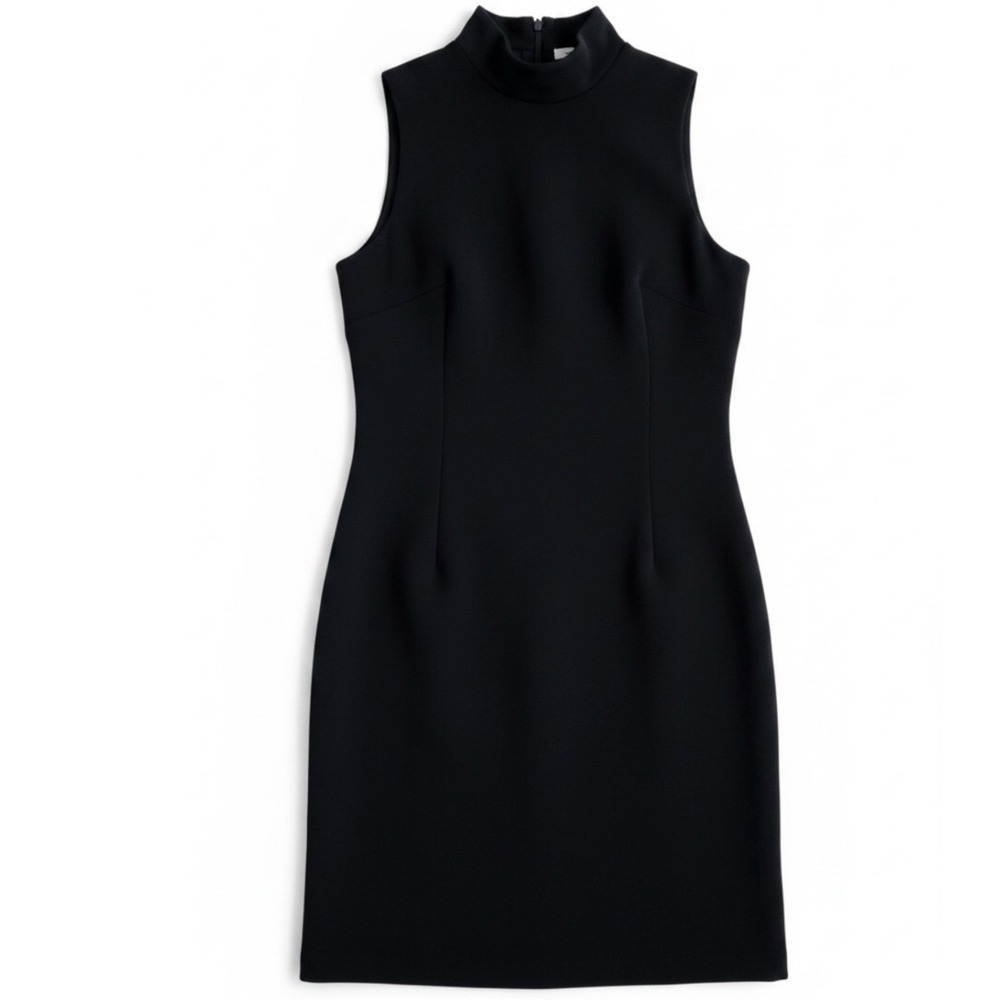 J. McLaughlin Sheath Dress Women Black Mock Neck Sleeveless Stretch Suba